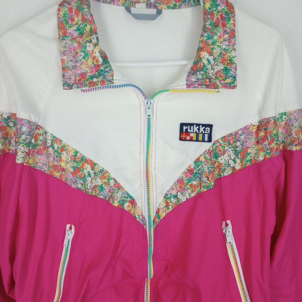 Vintage 80's 90's Colorful Windbreaker Jacket Rukka Made In Finland Size 36(M) - Picture 2 of 12
